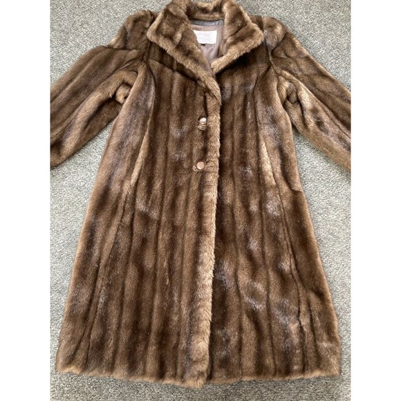 Vintage Brown Faux Fur Women's Jacket By INTRIGUE - Picture 1 of 8